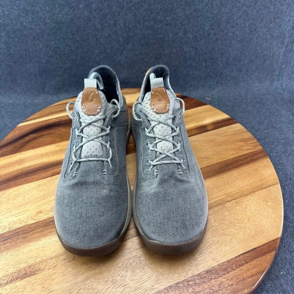 OluKai Nanea Li Shoes Mens Size 8.5 Gray Textile Low Top Casual Sneakers